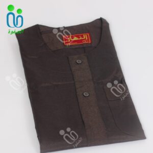 دشداشه النهار رجالي غولة دائرية اللون بني ساده N31